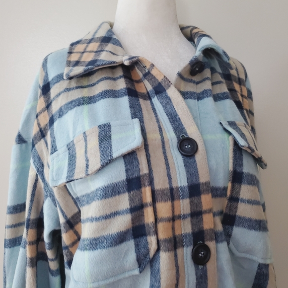 Anthropologie Avec Les Filles Plaid Fleece Shacket - Picture 3 of 16